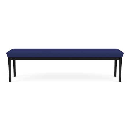 Lenox Steel 3 Seat Bench Metal Frame, Black, OH Cobalt Upholstery